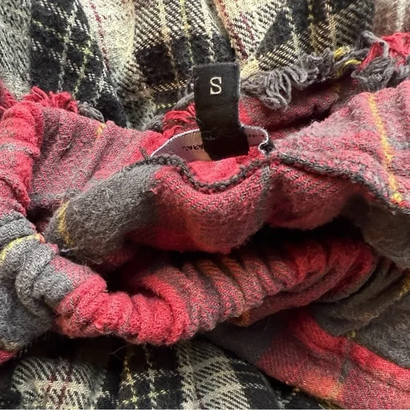 R13 Pieced Gathered Skirt in Red, Beige, & Blue Plaid - Small - Picture 6 of 14